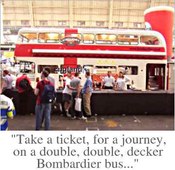 Take a ticket, for a journey, on a double, double, decker Bombardier bus...