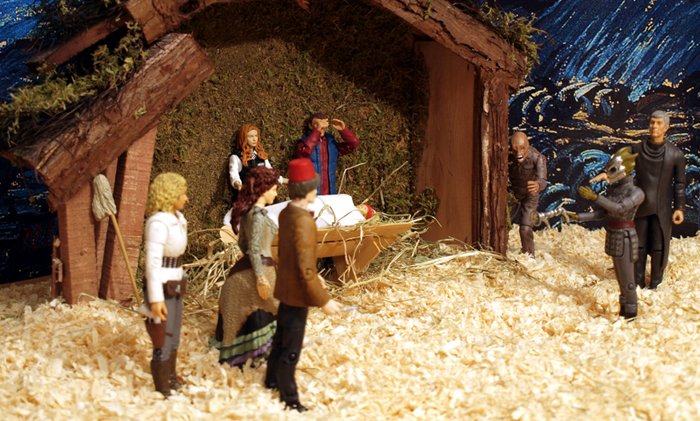 Chief Inspector Grey-um #1 - Nativity scene - not showing the roof, only the two gangs.
