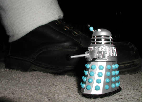 Mr. Dalek looks up at Father Christmas