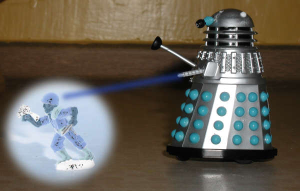 Mr Dalek exterminating the other toy