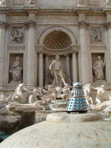Mr. Dalek at the Trevi Fountain in Rome
