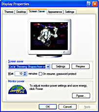 Windows XP Screen Saver Page